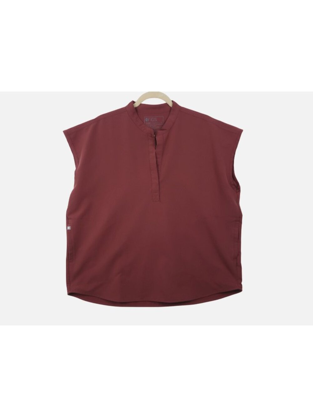 Figs L Technical Collection Rafaela Womens Burgundy Sleeveless Top Scrubs
